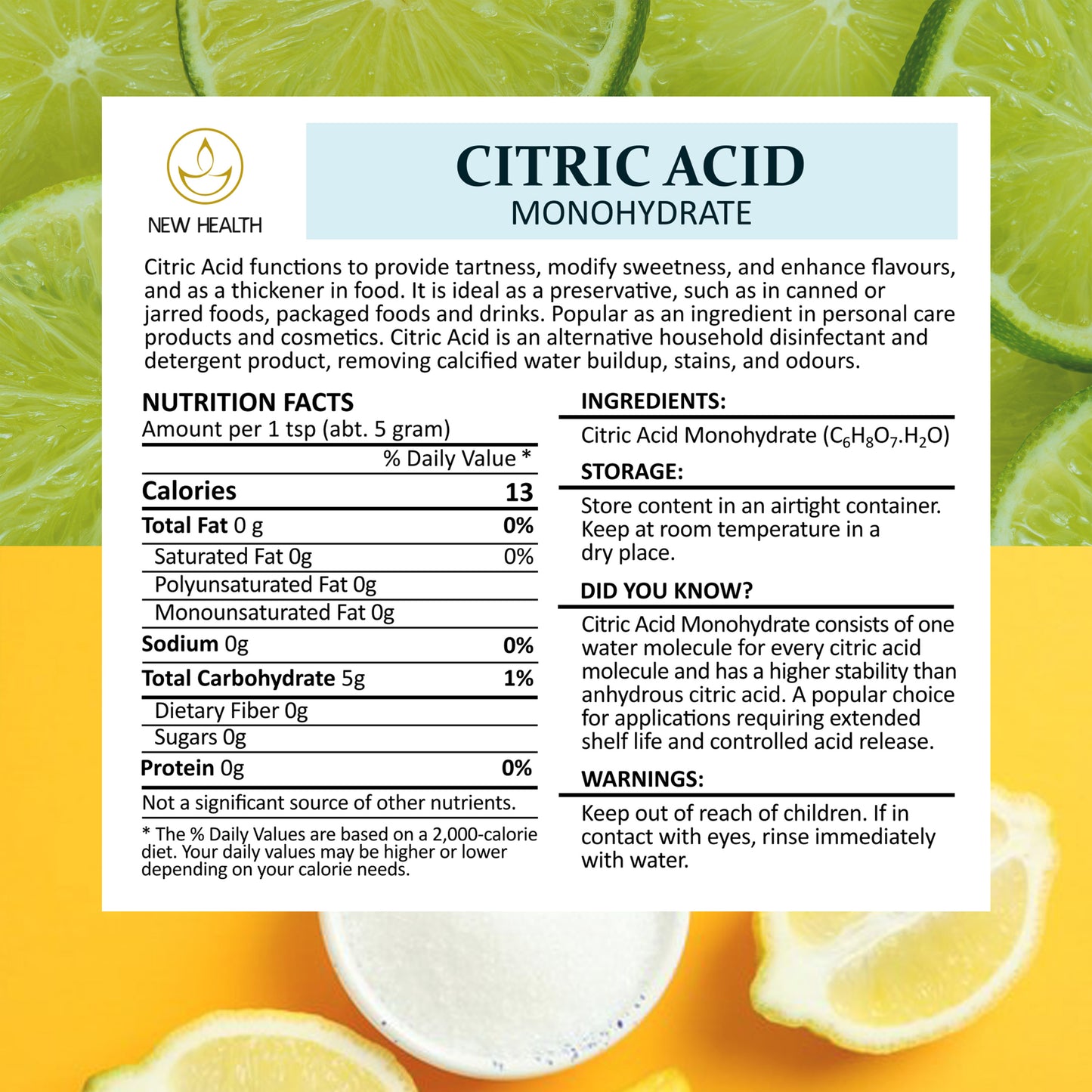 Citric Acid - Monohydrate - 1KG