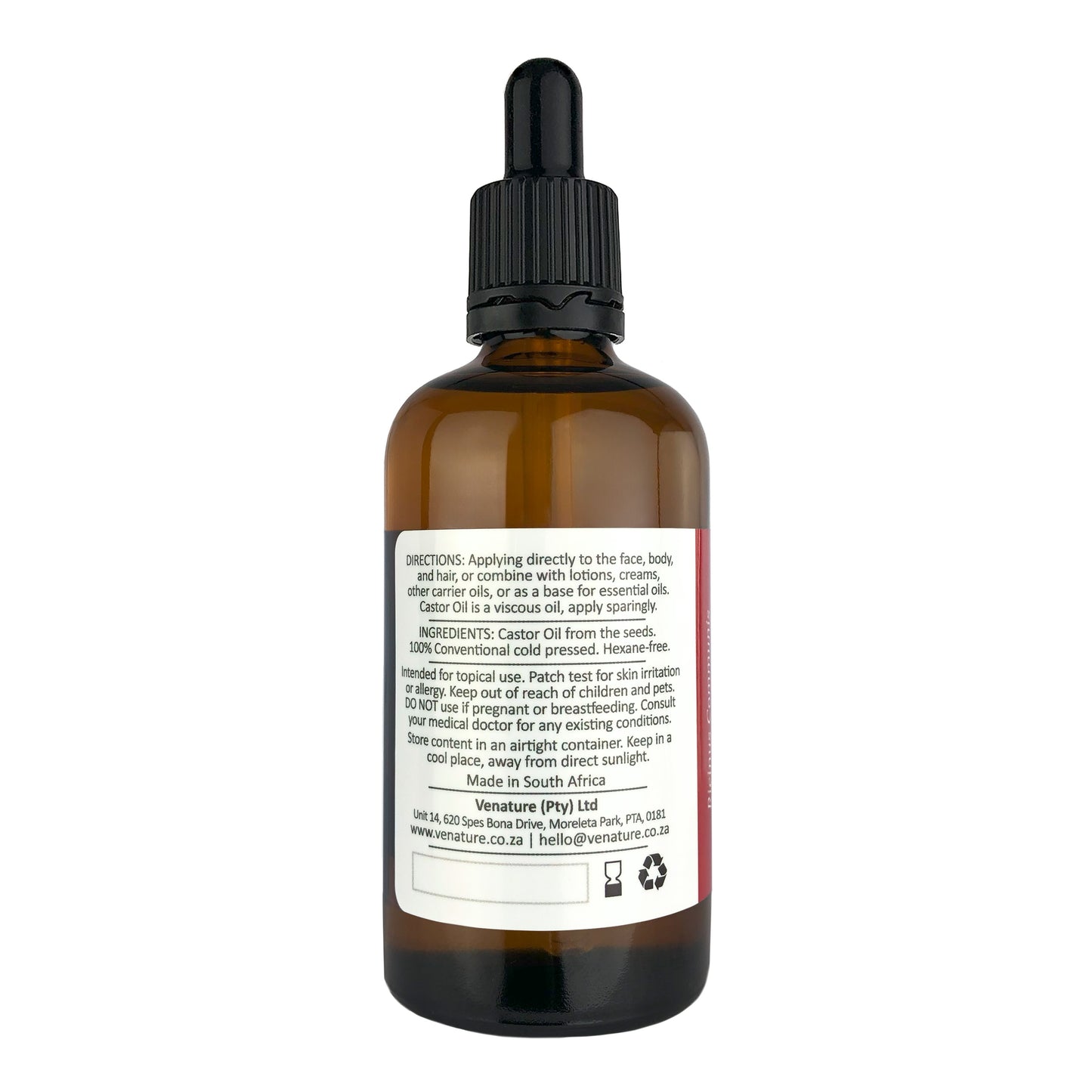 PURE Castor Oil - 100ml Carrier Oil with Pipette