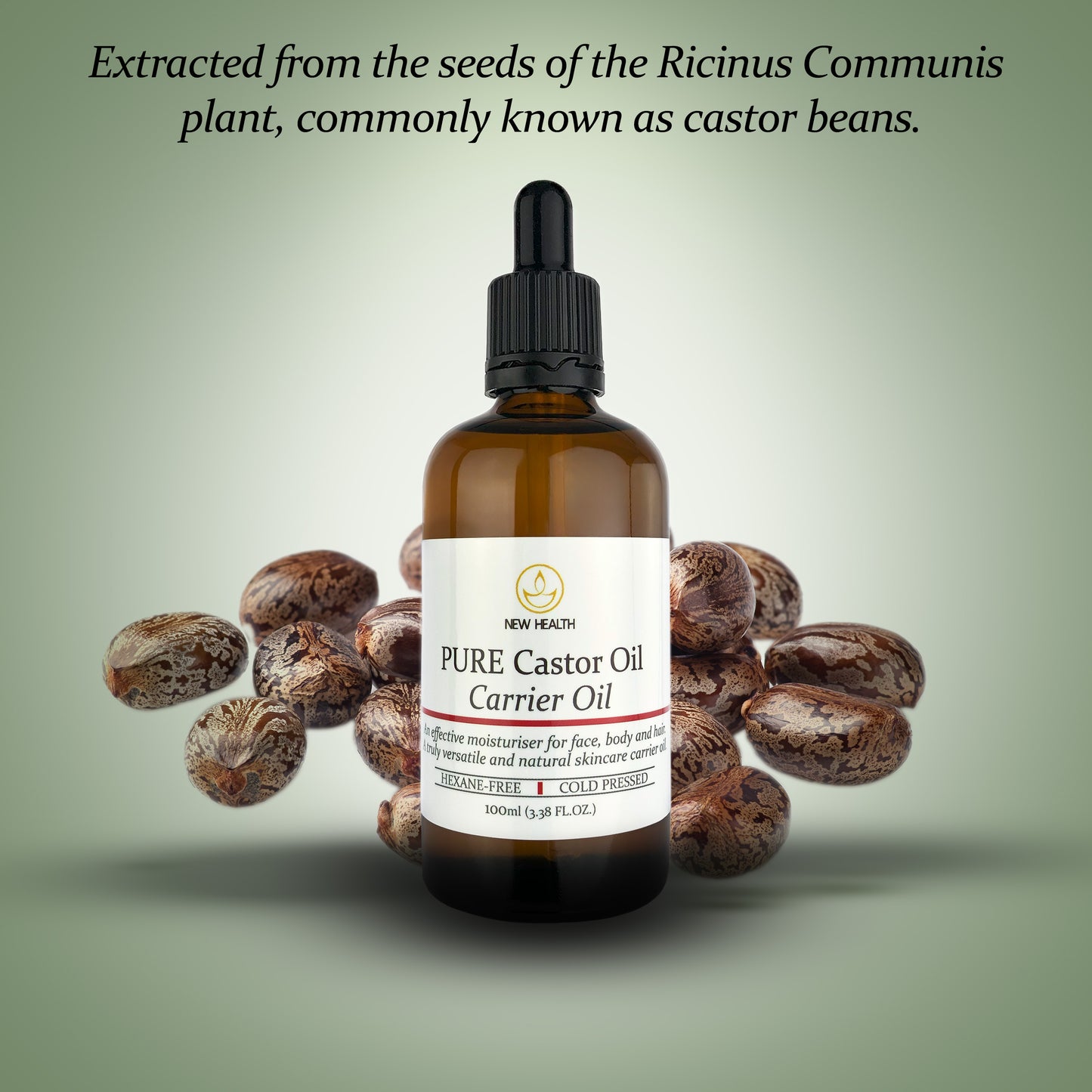 PURE Castor Oil - 100ml Carrier Oil with Pipette