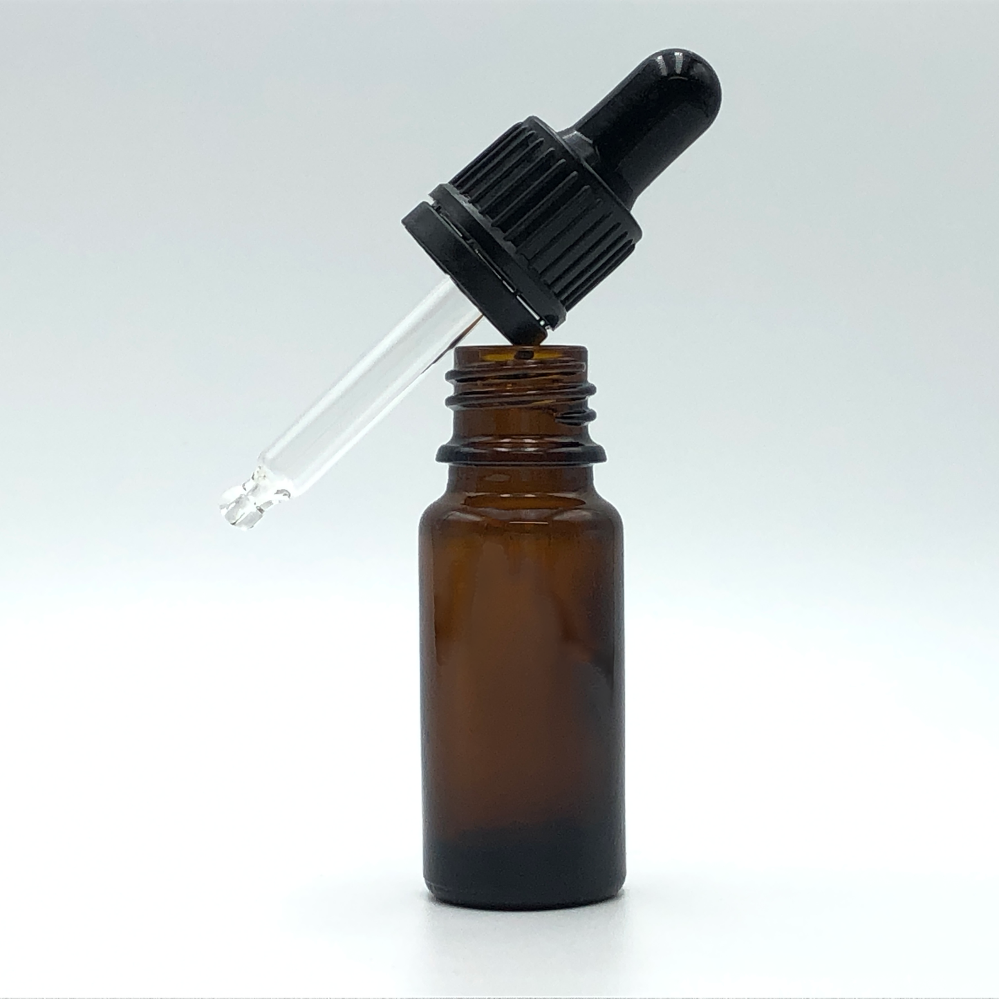 Amber Essential Oil Glass Bottle with Black Pipette - 10ml x 10